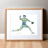 Baseball Anatomy Watercolor Print