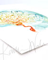 Rainbow Cerebral Angiography Watercolor Print