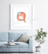 Anatomical Eye Cross Section Watercolor Print