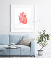 Anatomical Heart Watercolor Print