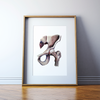 Hip Joint Anatomy Watercolor Print