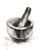 Mortar and Pestle Watercolor Print