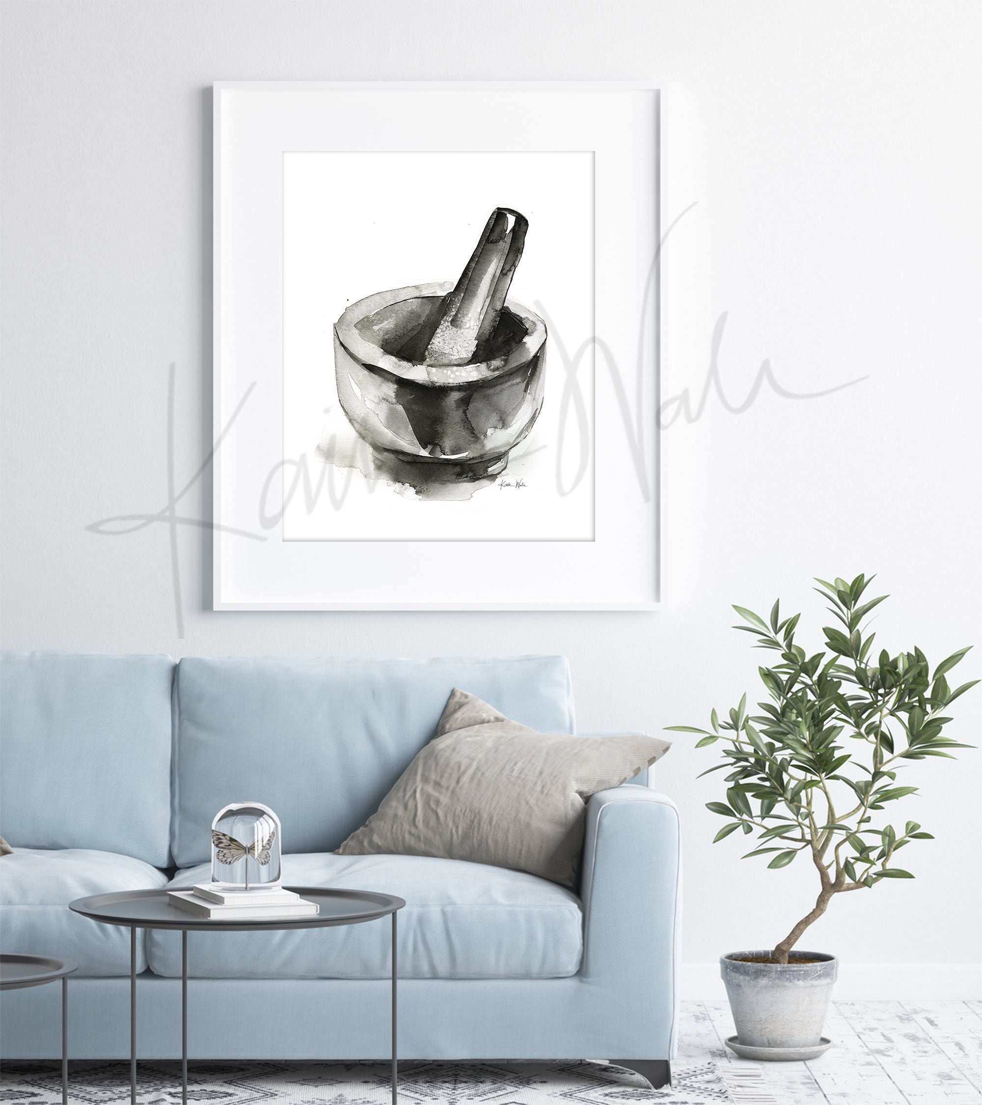 Mortar and Pestle Watercolor Print