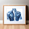 Muscles of the Back in Navy Watercolor Print