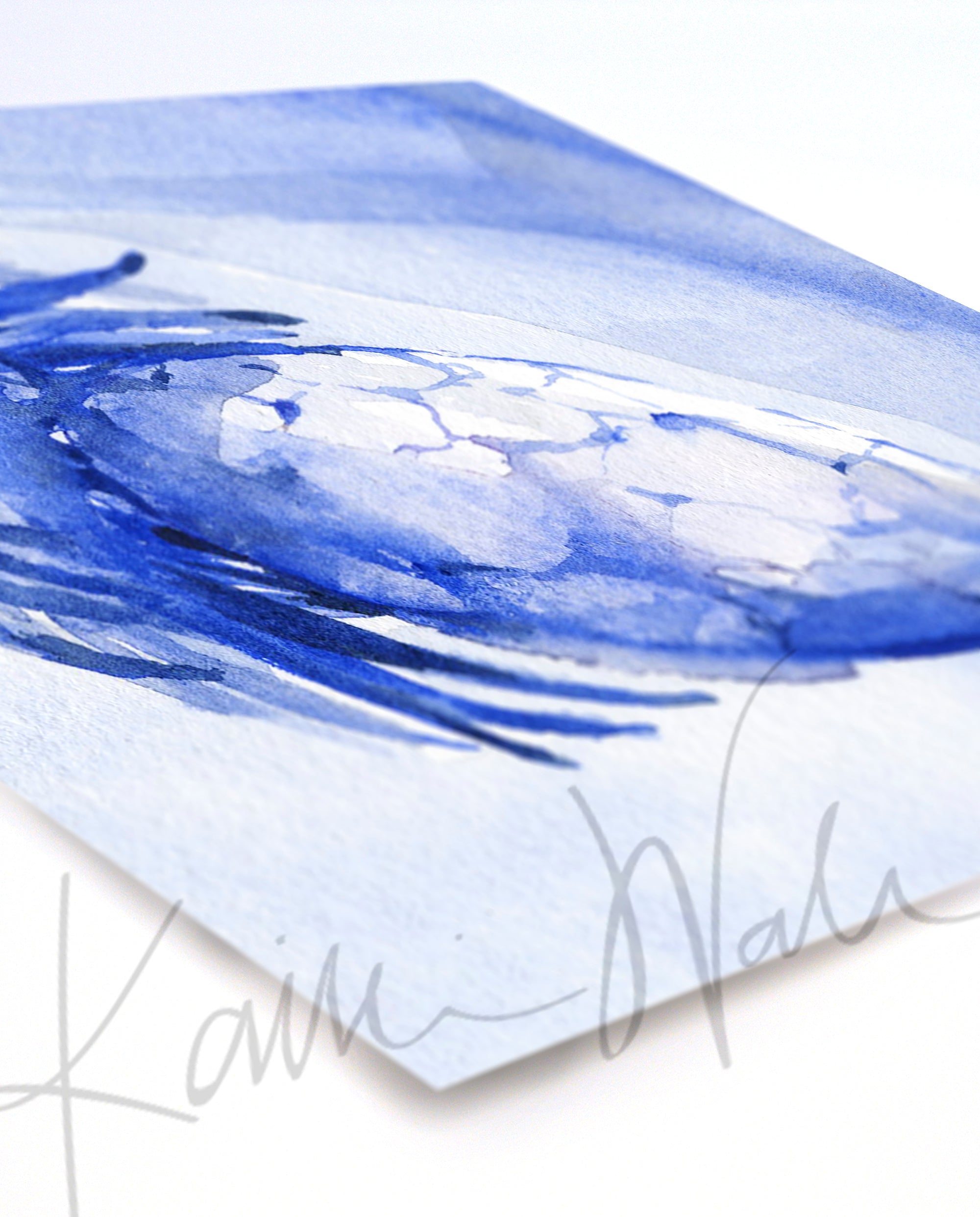 Royal Blue Ovary Watercolor Print