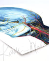 Skull and Neck Anatomy Left View Watercolor Print