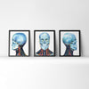 Skull and Neck Anatomy Watercolor Print Set of Three