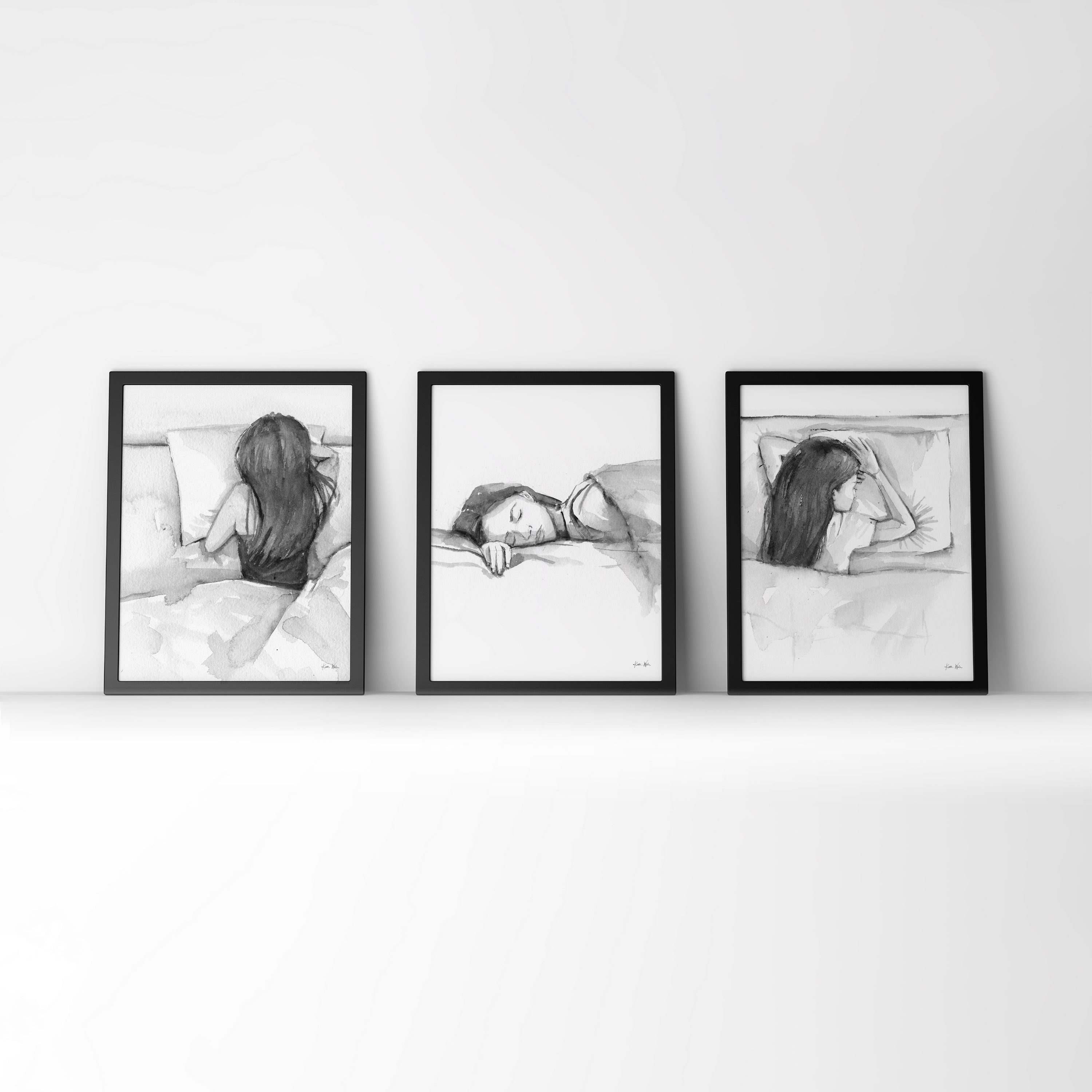 Sleep Watercolor Print Set