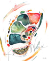 Wrist Cross Section Watercolor Print