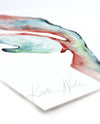 Airway In Teal Green And Red Print Watercolor