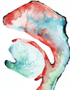 Airway In Teal Green And Red Print Watercolor