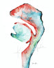 Airway In Teal Green And Red Print Watercolor