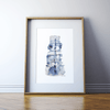 Blue Spine Iii Print Watercolor