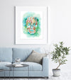 Facial Vasculature Watercolor Print