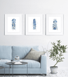 Blue Spine Print Set Watercolor