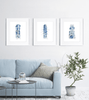 Blue Spine Print Set Watercolor