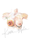 Breast Disease Prevention Watercolor Print