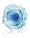 Unframed watercolor painting of a B cell.