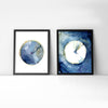 Framed watercolor painting set of eardrums.