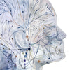 Zoomed in view of a watercolor painting of a head and neck showing the lymphatic system.