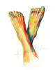 Bright Foot Print Watercolor