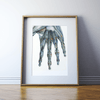 Hand Anatomy In Green Print Watercolor