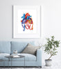 I Heart You | Watercolor Print