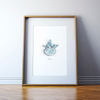 Lumbar Vertebra Watercolor Print