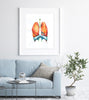 Respiratory System Print Watercolor