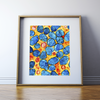 Abstract Mitochondria Print Watercolor