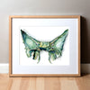 Framed watercolor painting of the sphenoid bone.