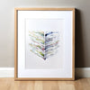 Visual Reflections -Watercolor Print - Sense Art Abstract Anatomy Watercolor