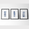 Blue Spine Print Set Watercolor