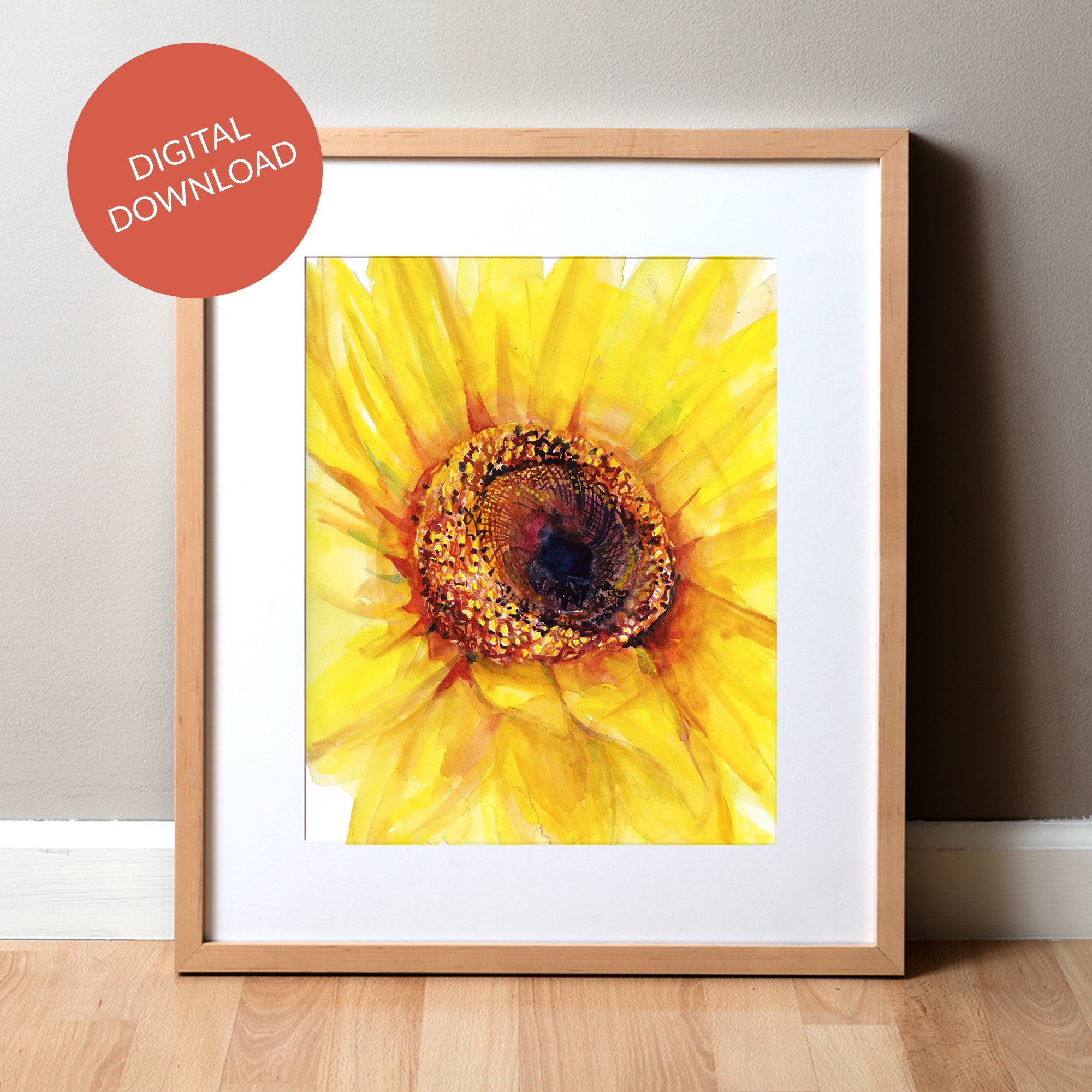 2024 Watercolor Sunflower wall art, Sunflower for Ukrain