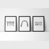 Blue Gray Dental Print Set Watercolor