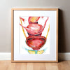 Female Pelvic Anatomy Stack Watercolor Print