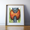 Thyroid In Red Print Watercolor