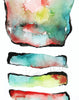 Trachea In Teal Green And Red Print Watercolor