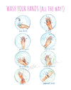 Wash Your Hands (All The Way) Poster Watercolor Print